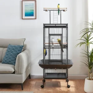 Large Metal Parrot Cage - Rolling Stand