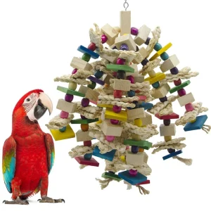 Large Parrot Chewing Toy - Wooden Blocks