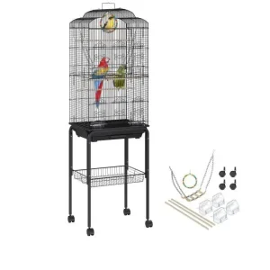 Small Metal parrot Cage - with Stand & Toys