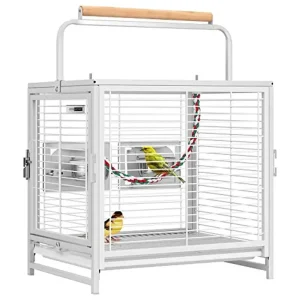 Portable White Iron Parrot Cage