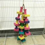 wooden blocks parrot chewing toy