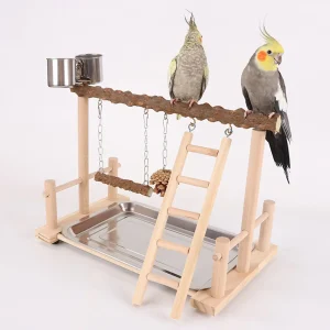 Wooden Parrot Swing Toy - Perch