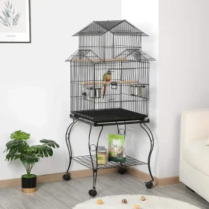 Parrot Cage with Triple Roof - Rolling Standing