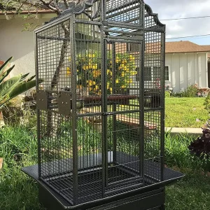 Large Parrot Cage Open Play Top – Rolling Stand