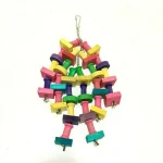 fun chewing toy for parrots wooden blocks