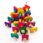 colorful wooden blocks parrot toy