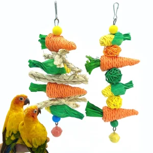 Parrot Chew &Teeth Grinding Toy - Carrot & Corn